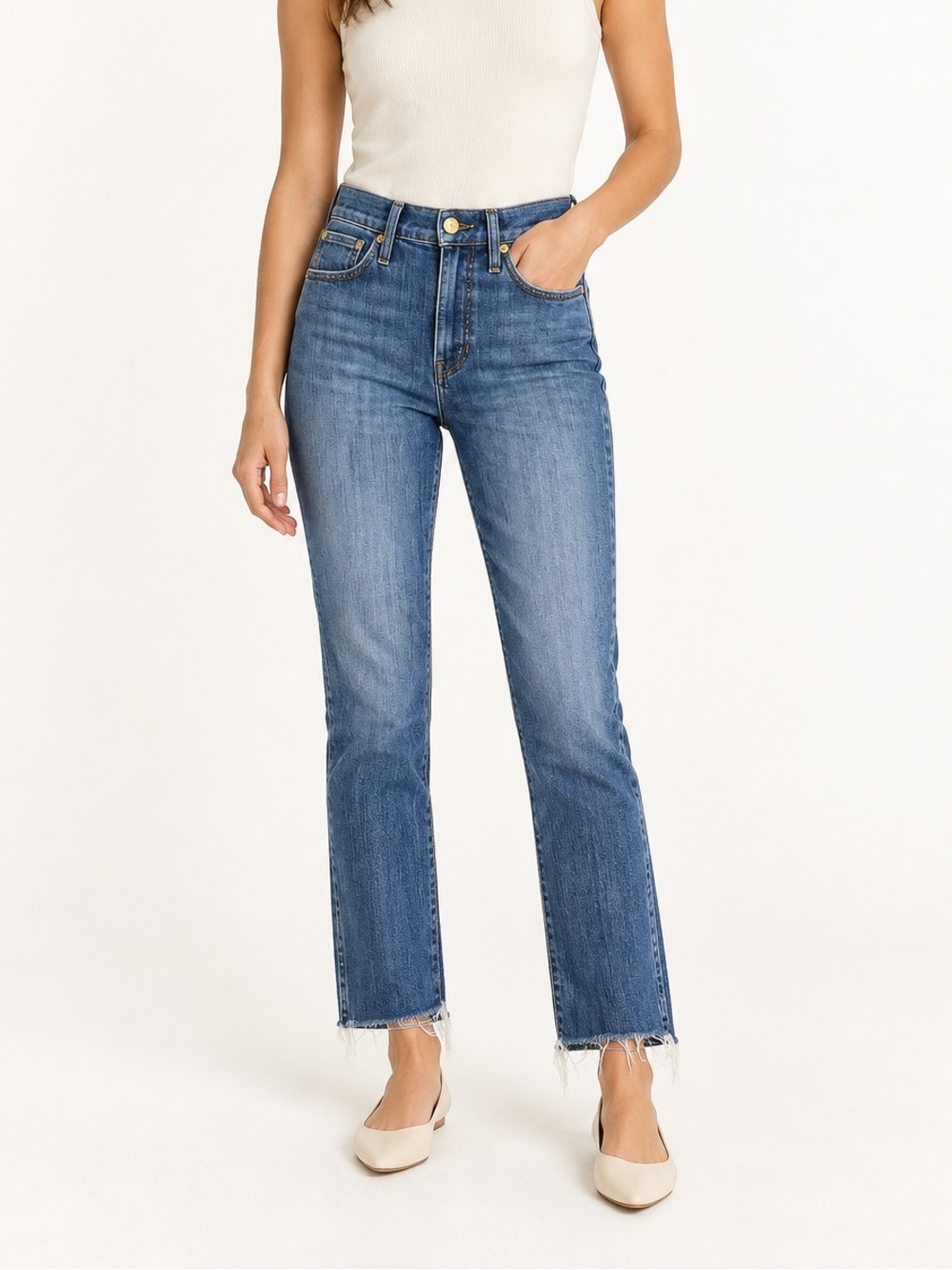 J.Crew 9” Vintage Slim Straight Blue Jeans Women’s Size 26 Mid Rise Medium Wash